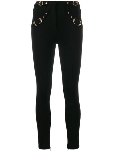 Versace Jeans Couture Metallic Buckle Trousers In Black