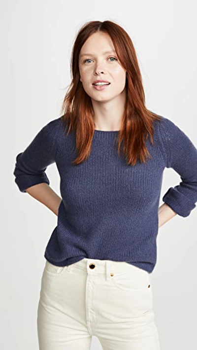 Vince Off Gauge Cashmere Boat Neck Sweater In Orion