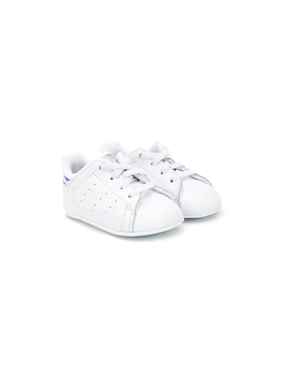 Adidas Originals Babies' Stan Smith Logo Print Trainers In White