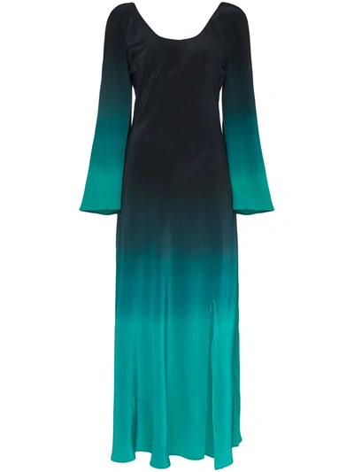 Rixo London Ivy Dip-dye Maxi Dress In Blue