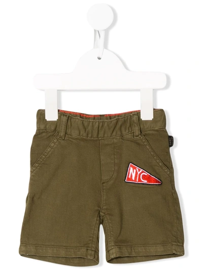 Marc Jacobs Babies' Nyc Logo Embroidered Cargo Shorts In Green
