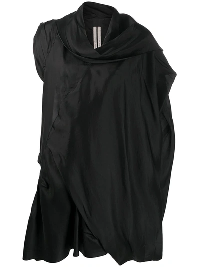 Rick Owens Draped Short-sleeve Top In Black