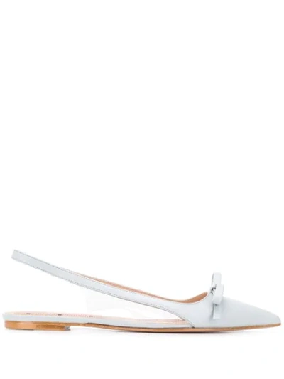 Red Valentino Pointed Toe Slingback Pumps In Grey