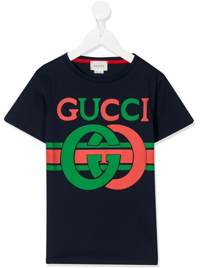 Gucci Kids T-shirt For Boys In Blue