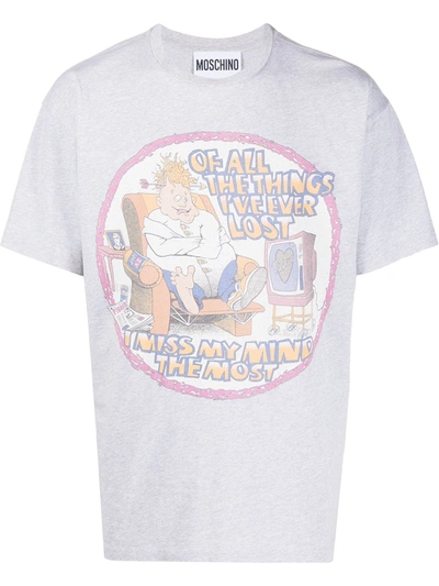 Moschino Cartoon Print T-shirt In Grey