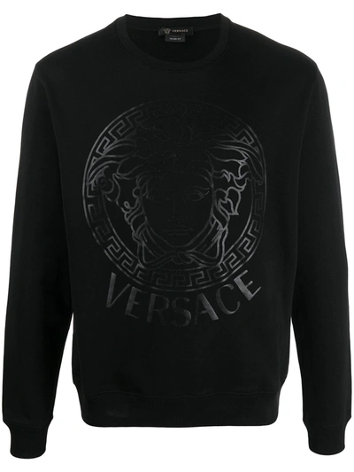 Versace Medusa Print Sweatshirt In Black