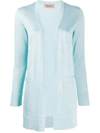 Missoni Draped Embroidered Cardigan In Blue