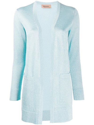 Missoni Draped Embroidered Cardigan In Blue