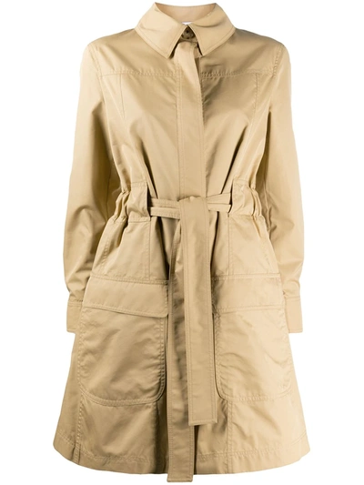 Moschino Crystal-embellished Teddy Trench Coat In Beige