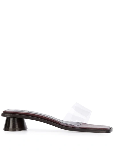 By Far Sonia 40mm Transparent Strap Sandals In Brown
