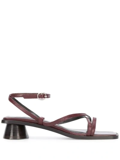 By Far Yumi 45mm Strappy Sandals In Red