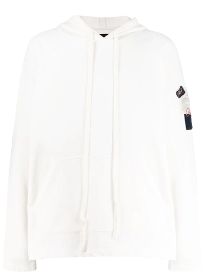 Paul & Shark Logo Badge Embroidered Hoodie In White