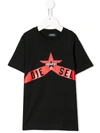 Diesel Teen T-diego Print T-shirt In Black