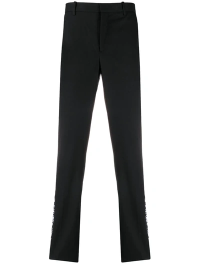 Neil Barrett Side Stripe Straight-leg Trousers In Black