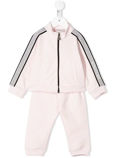 Moncler Babies' Embellished Logo Tracksuit Set In Pink