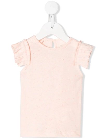 Stella Mccartney Babies' Ruffle Sleeves T-shirt In Pink