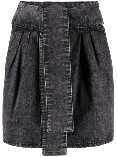 Iro Oleria Tie Belt Skirt In Grey