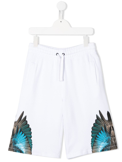 Marcelo Burlon County Of Milan Teen Wings-print Track Shorts In White