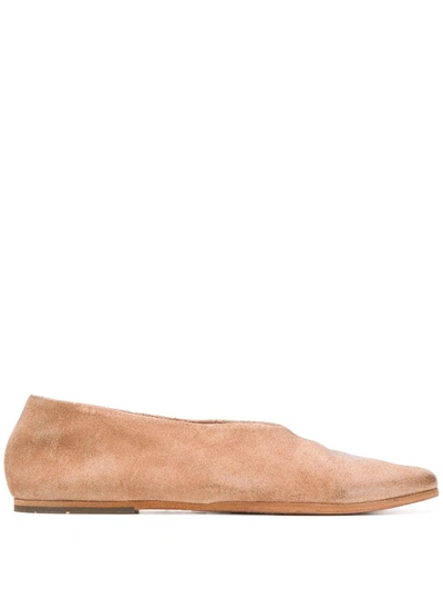 Marsèll Textured Ballerina Shoes In Brown