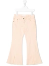 Chloé Kids' High-rise Flared Jeans In Pink