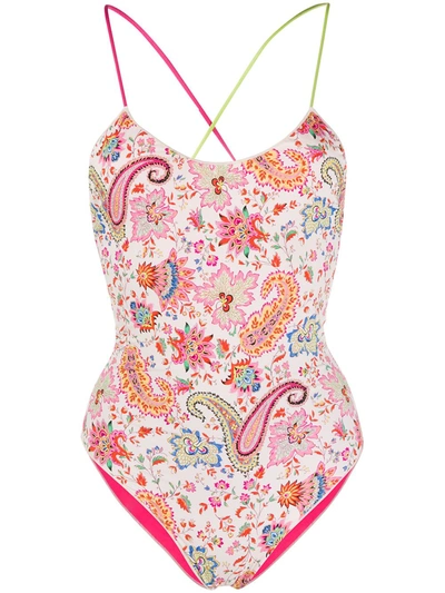 Etro Printed Reversible Swimsuit In Neutrals