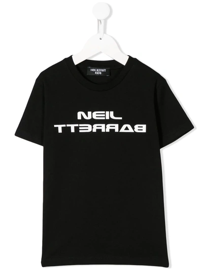 Neil Barrett Kids' Logo Print T-shirt In Black