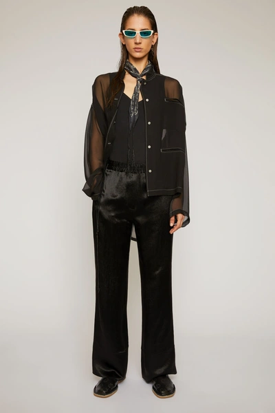 Acne Studios Satin Trousers Black In Satin Trousers