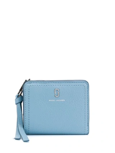 Marc Jacobs The Softshot Zip Leather Wallet In Blue