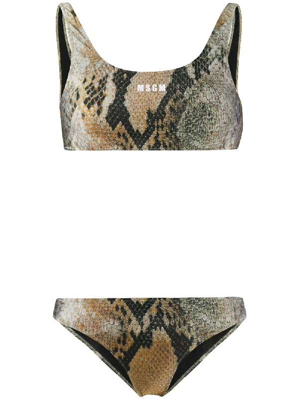 snakeskin print bikini
