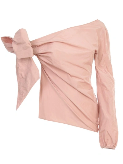 N°21 Single Shoulder Shirt Taffetas In Pink