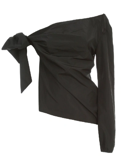 N°21 Single Shoulder Shirt Taffetas In Black