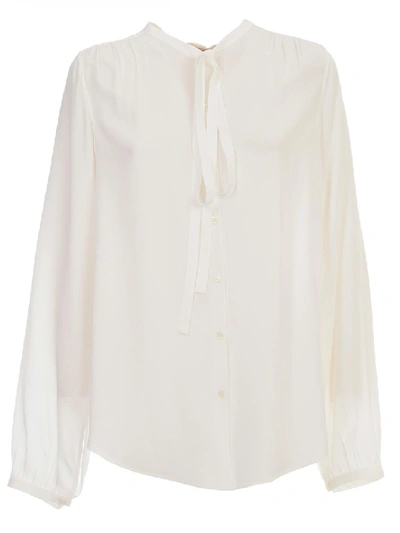 N°21 Silk Shirt L/s W/knot On Neck In White