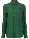 Aspesi Silk Button-up Shirt In Green