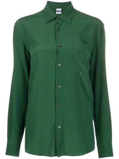 Aspesi Silk Button-up Shirt In Green
