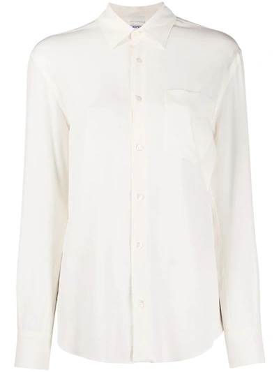Aspesi Silk Button Up Shirt In White