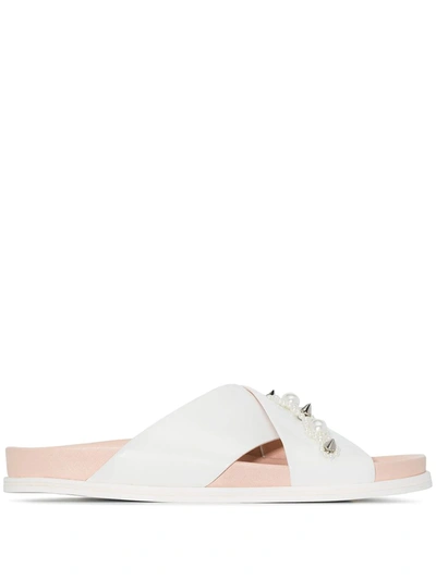 Simone Rocha Faux Pearl And Stud-embellished Sandals In White