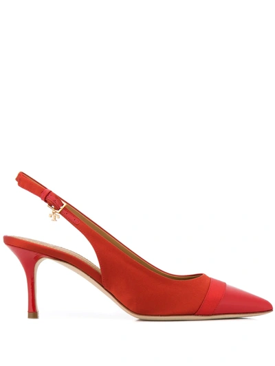 Tory Burch Slingback Strap Pumps In Red