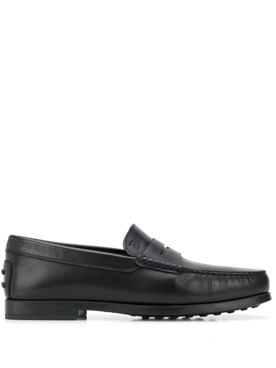 Tod's Penny Bar Loafers In Black