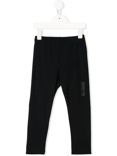 Il Gufo Kids' Logo Panel Leggings In Black