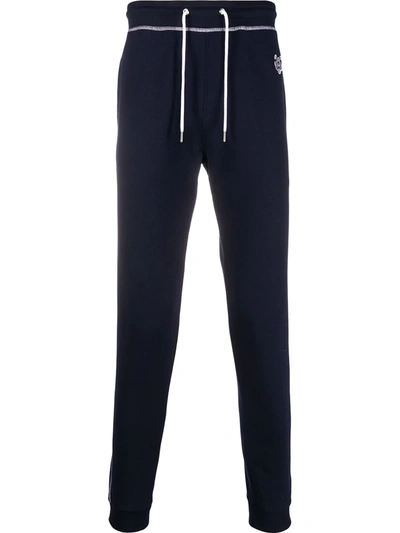 Kenzo Contrast Stitching Track Pants In Blue