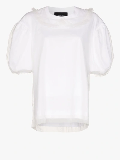 Simone Rocha Ruffle-trimmed Cotton And Tulle Top In White