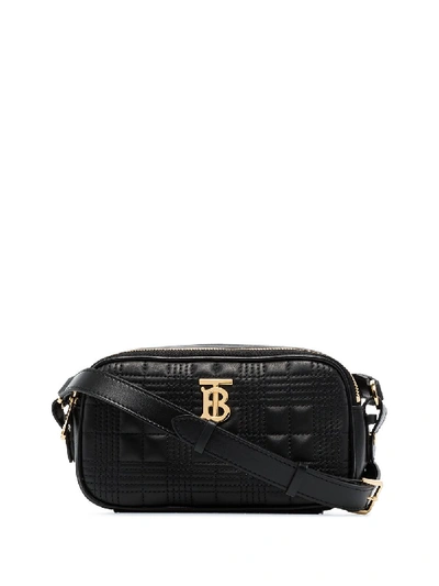 Burberry Micro Quilted Leather Camera Bag In Schwarz