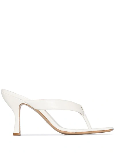 Gia Couture Kim 40mm Thong-strap Sandals In White