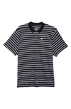 Nike Men's Dri-fit Golf Victory Striped Polo Shirt In Black/white