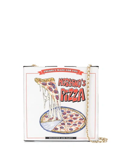 Moschino Pizza Box Leather Crossbody Bag In Fantasy Print
