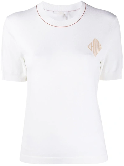 Chloé Logo Detail T-shirt In White