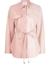 Nanushka Waist-tied Long Sleeve Shirt In Pink