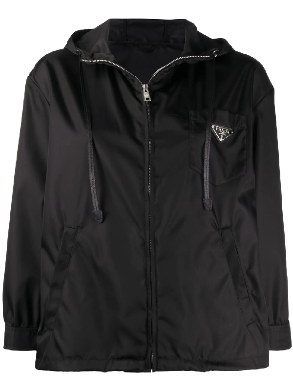 Prada Crop-sleeve Technical Jacket In 黑色 | ModeSens