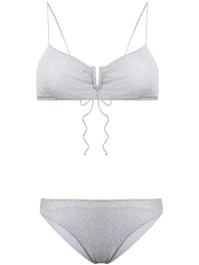 Oseree Two-piece Bikini Set In Silver