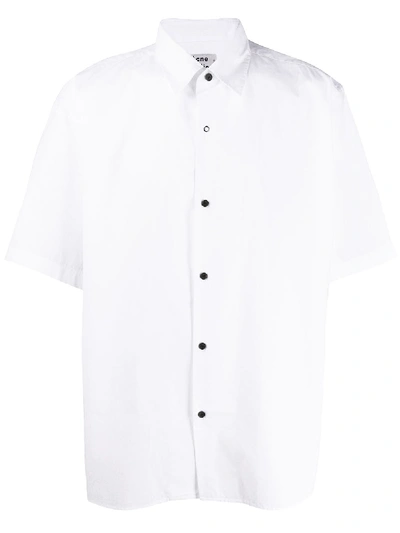 Acne Studios Short-sleeved Cotton Poplin Shirt Optic White